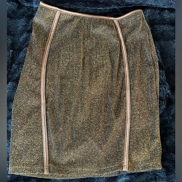 Windsor brown and gold shimmering skirt. Size Medium. - Picture 4 of 9